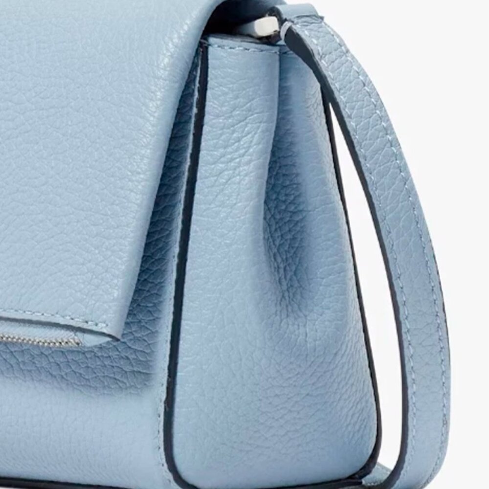 S Kate Spade Leila Mini Zip Crossbody Bag Blue Leather Purse KE487 NWT $329 - Picture 7 of 9